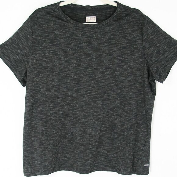 Mondetta Crewneck Short Sleeve Tee Shirt Black w/ blue & white stripes 2XL - Picture 1 of 4
